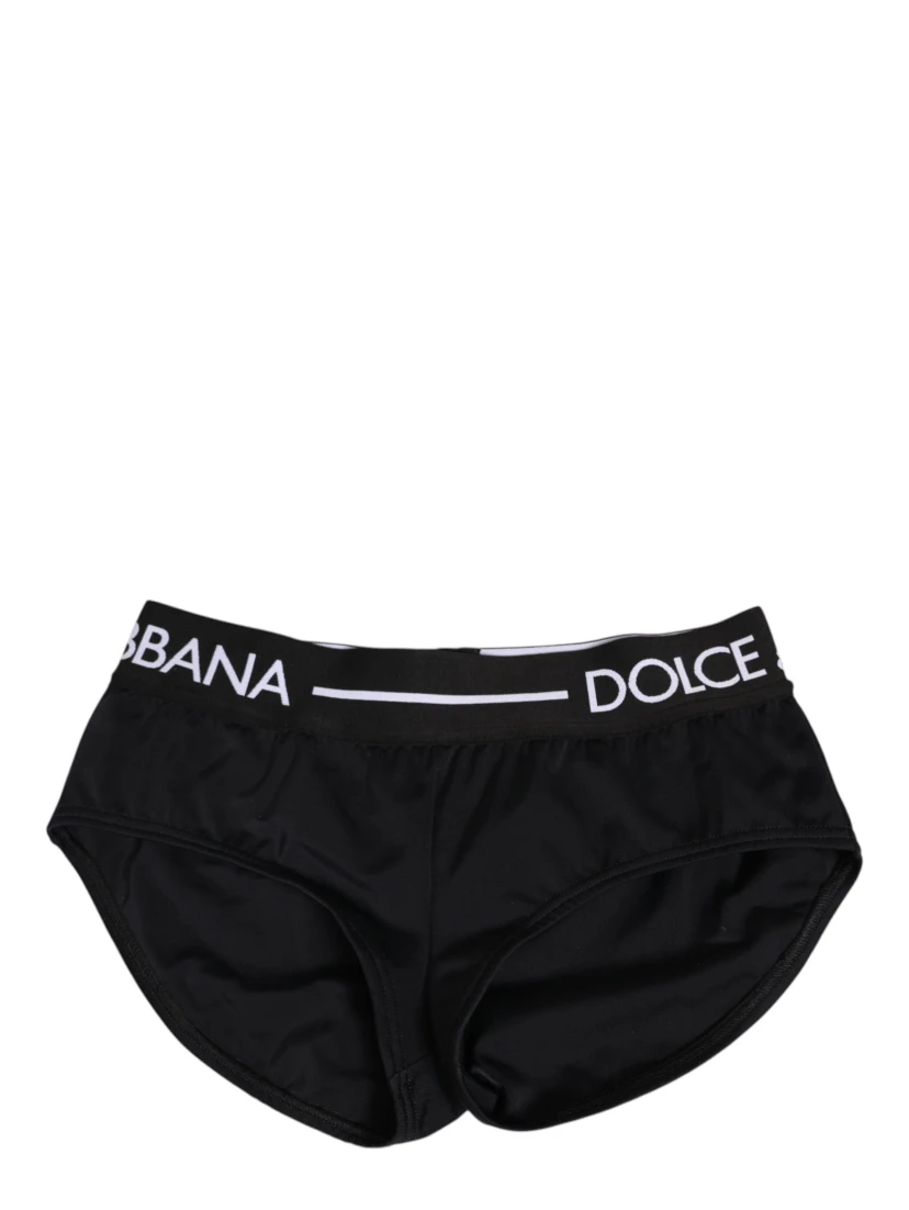 Black Nylon Logo Waistband Shorts Underwear