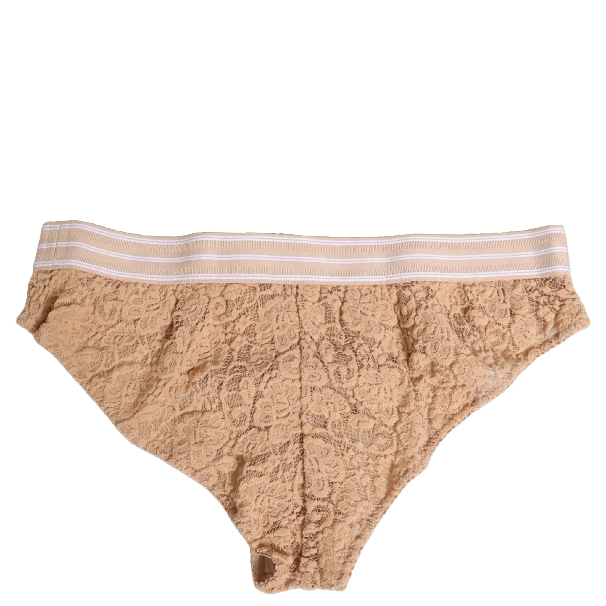 Beige Lace Nylon High Waist Panty Underwear
