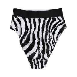 Black White Stripes High Waist Panty Underwear