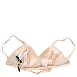 Beige Nylon Triangle Soft Cup Brassiere Underwear