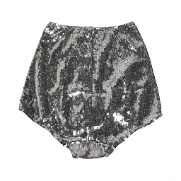 Silver Nylon Sequined Slip Girdle Panty Underwear