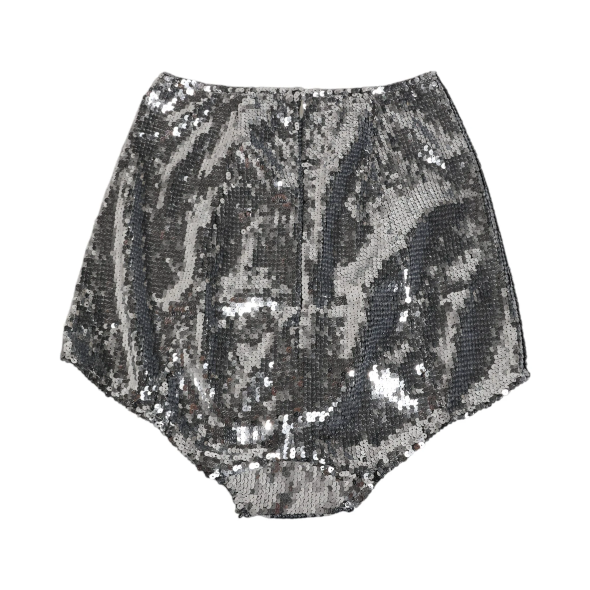 Silver Nylon Sequined Slip Girdle Panty Underwear