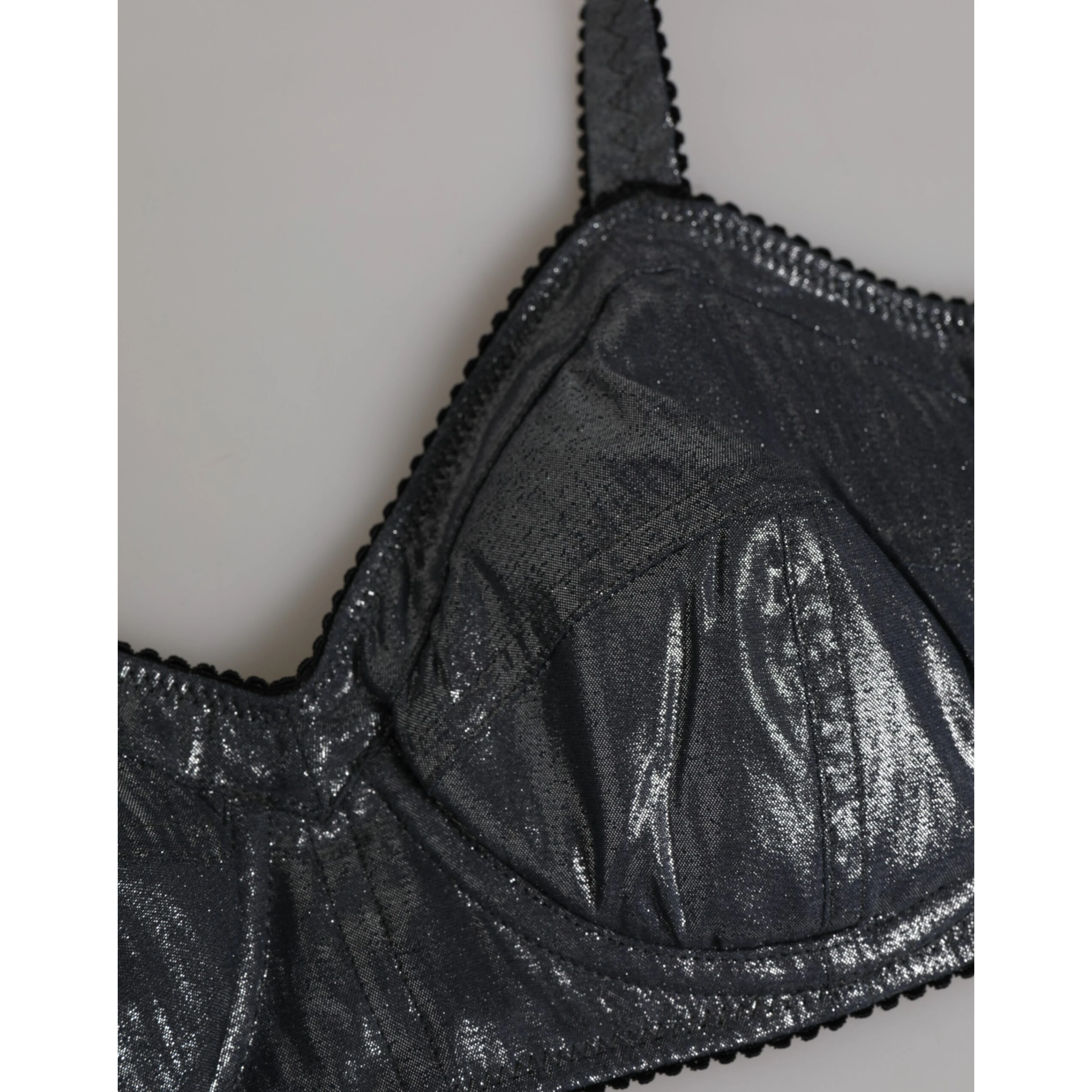 Dark Gray Silk Stretch Balconcino Bra Underwear