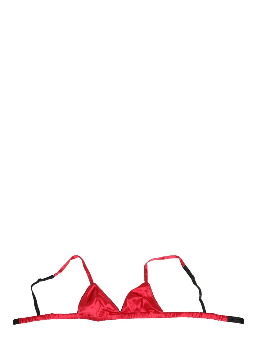Red Silk Satin Triangle Soft Cup Br Underwear