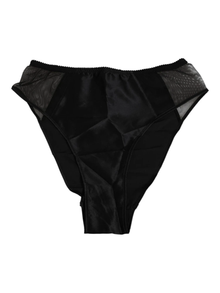Black Silk Stretch High Waist Panty Underwear