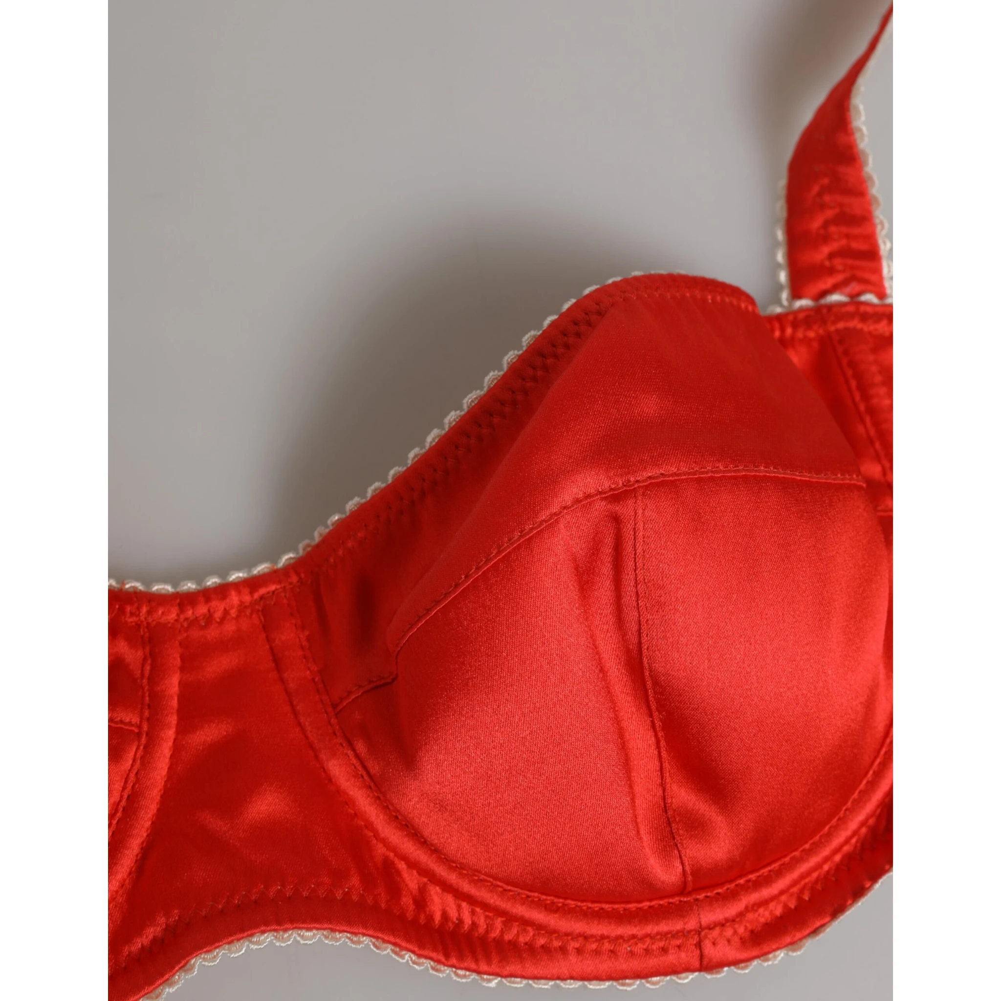 Red Silk Satin Underwire Bra Semi-Pad Underwear