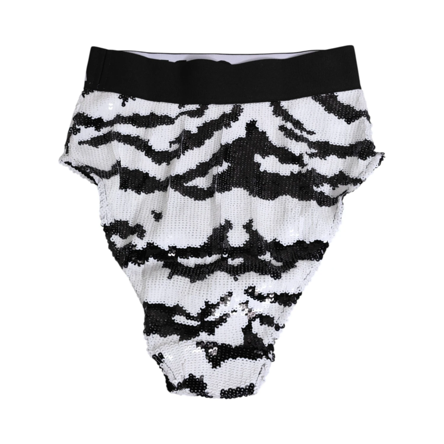 Black White Sequin High Waist Panty Underwear