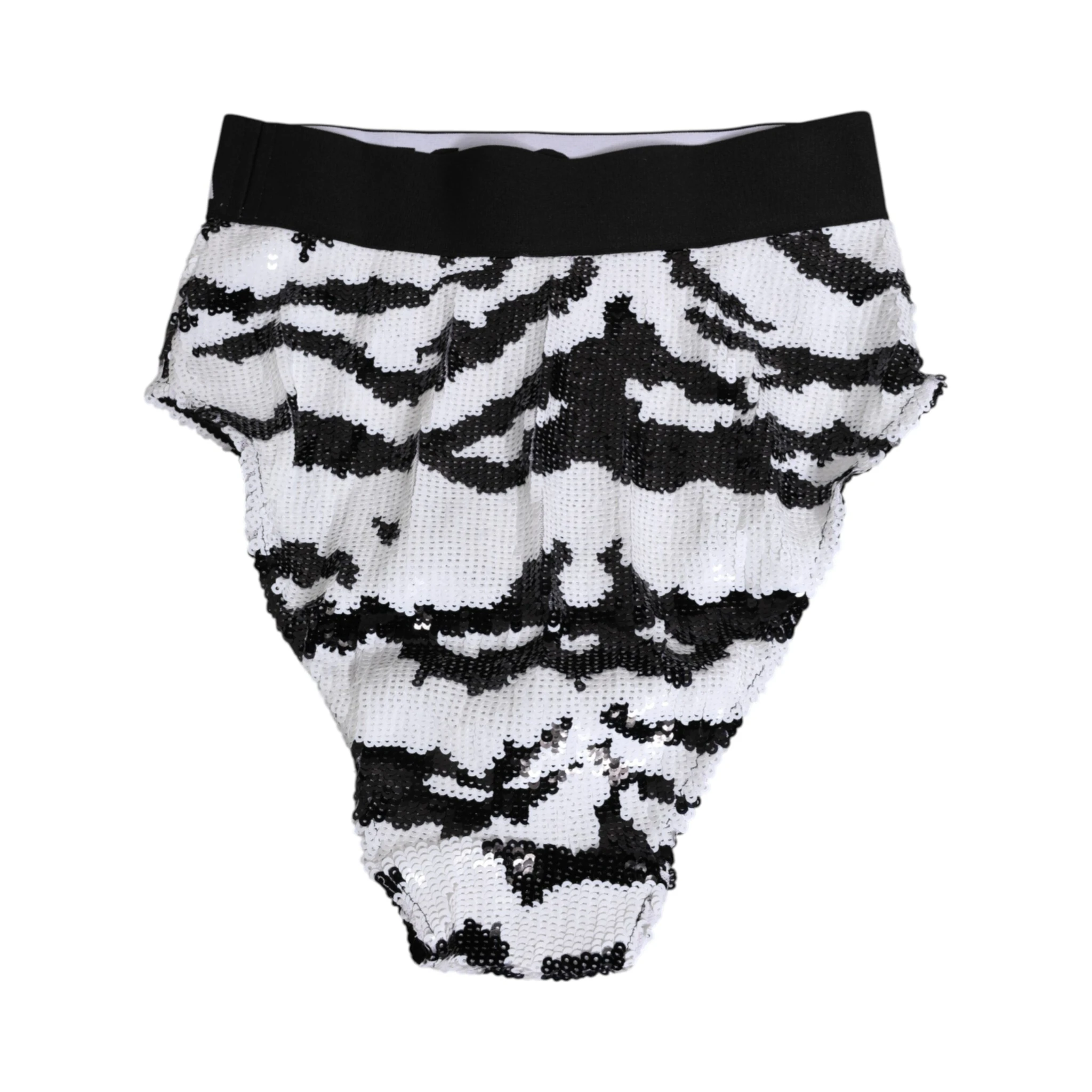 Black White Sequin High Waist Panty Underwear