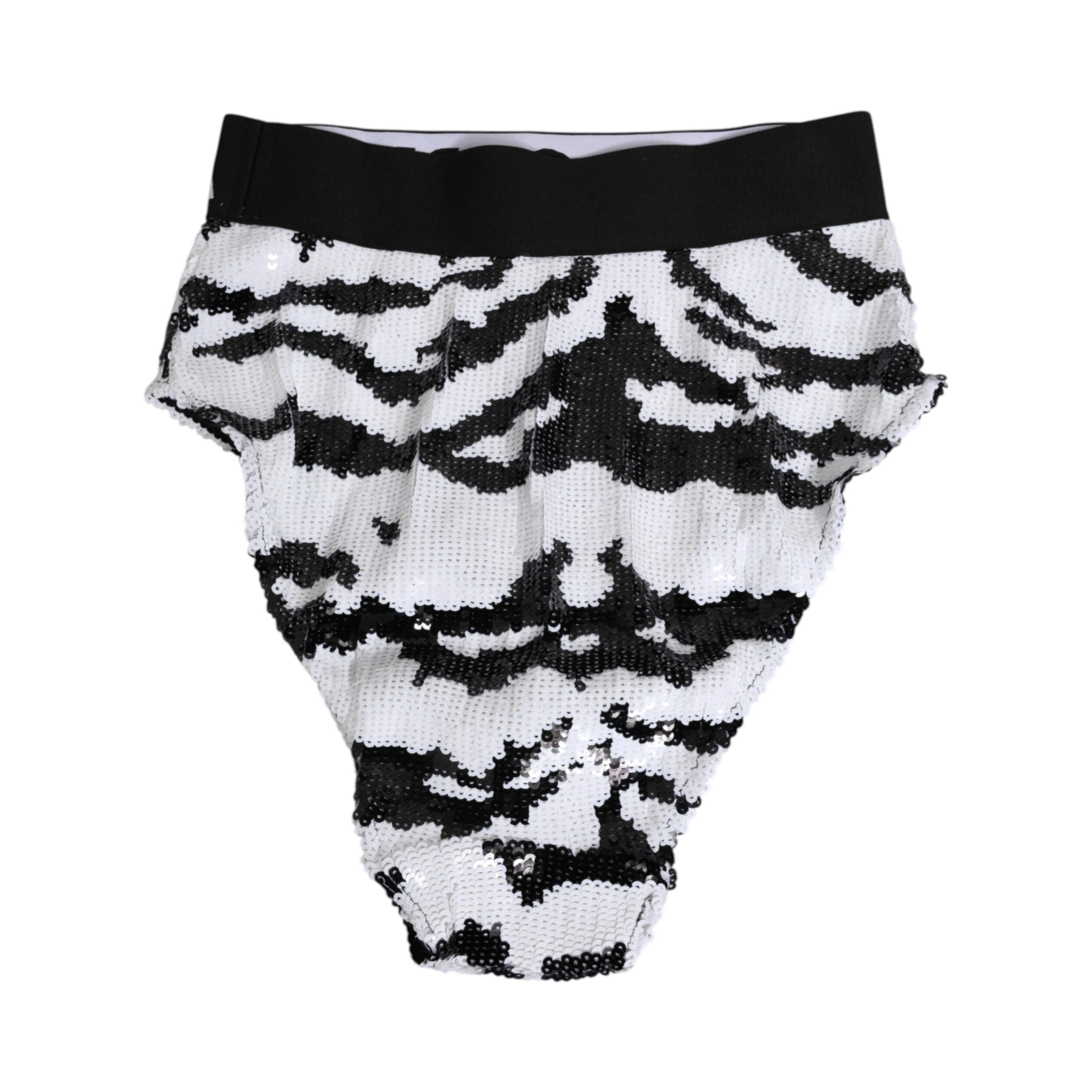 Black White Sequin High Waist Panty Underwear