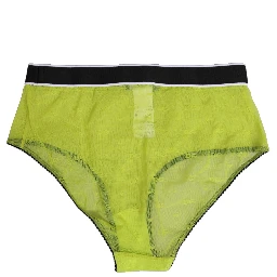 Green Nylon Logo Waistband Brief Panty Underwear