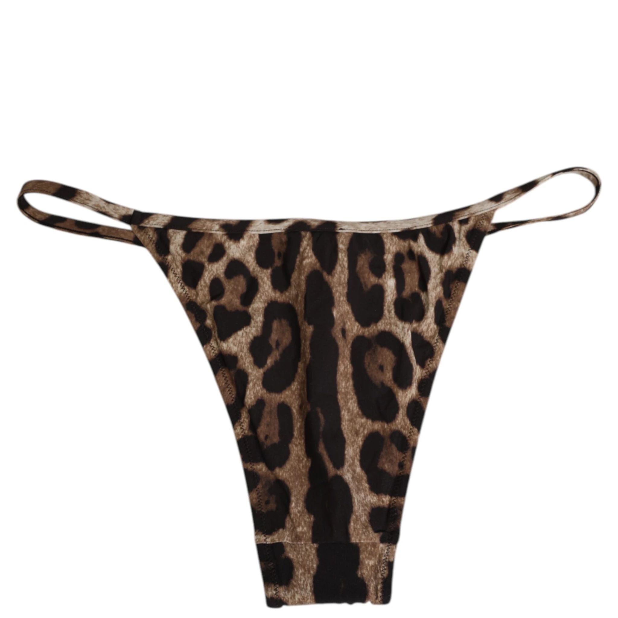 Brown Leopard Triangle Tanga Panty Underwear