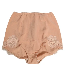 Beige Silk Stretch High Waist Girdle Underwear