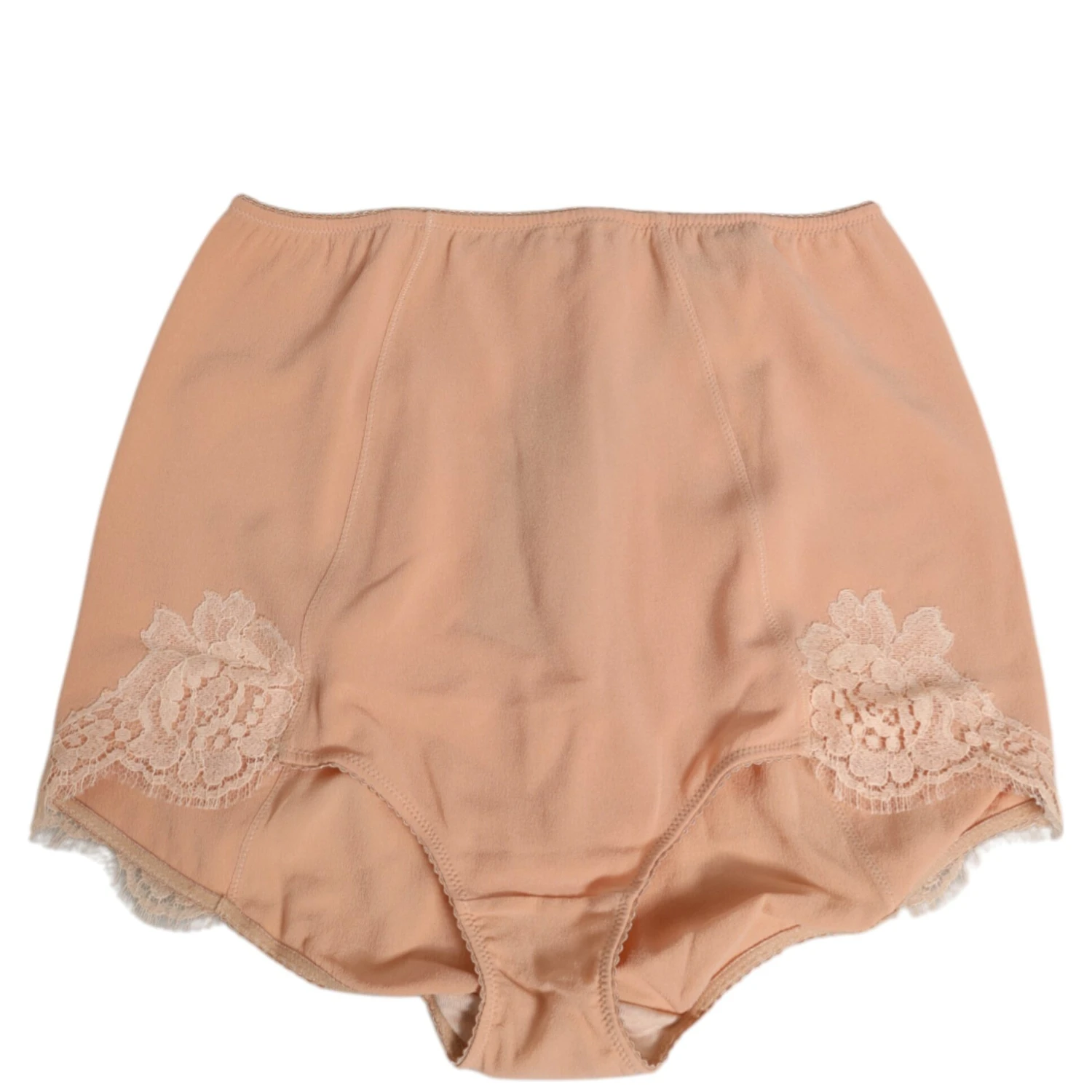 Beige Silk Stretch High Waist Girdle Underwear