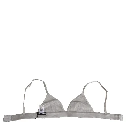 Gray Silk Satin Triangle Soft Cup Bra Underwear