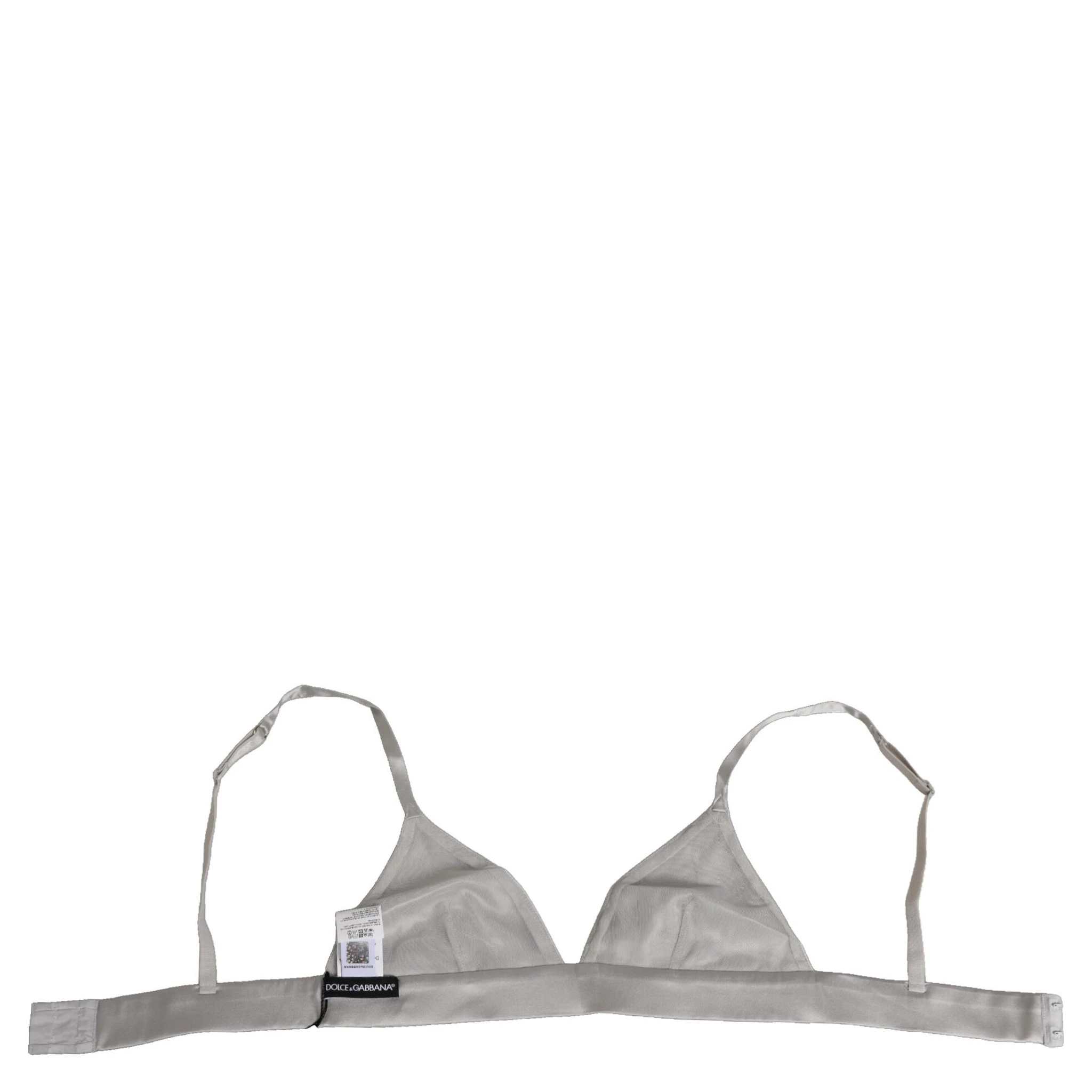 Gray Silk Satin Triangle Soft Cup Bra Underwear