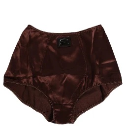 Brown Silk Stretch High Waist Girdle Underwear