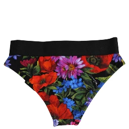 Black Floral Print High Waist Panty Underwear