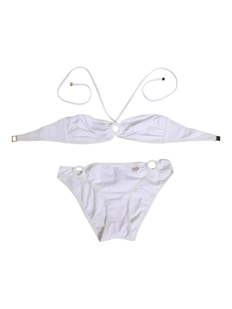 White Logo Swimsuit 2 Piece Top Bottom Swimwear alternative
