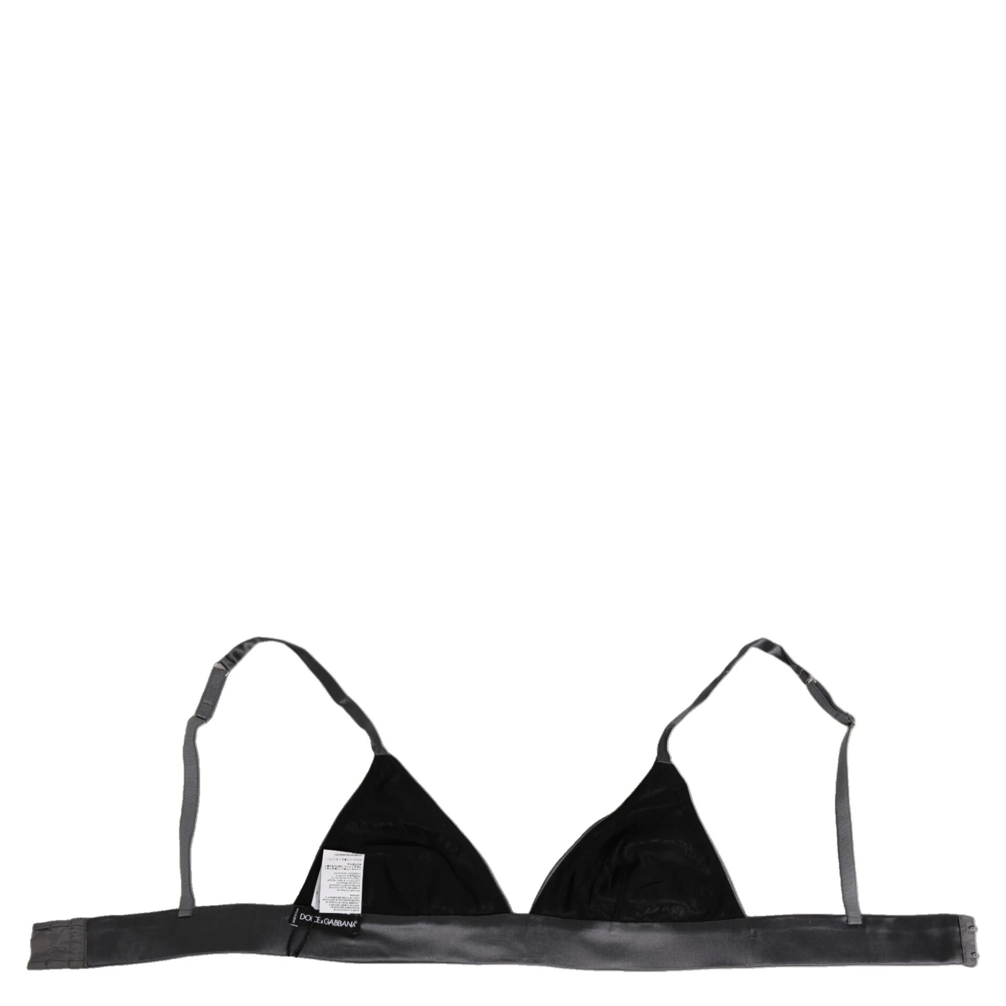 Black Silk Satin Triangle Soft Cup Underwear