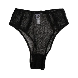 Black Lace Polka Dot Mesh High Waist Underwear