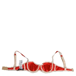 Red Silk Satin Underwire Bra Semi-Pad Underwear
