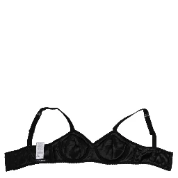 Dark Gray Silk Stretch Balconcino Bra Underwear