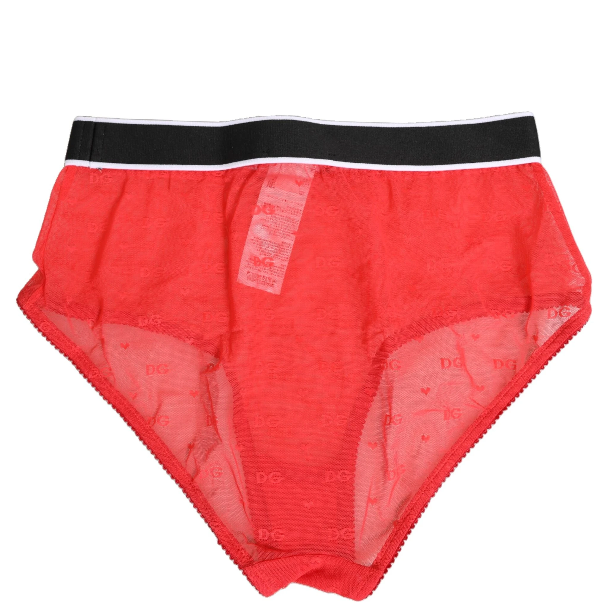 Red Nylon Logo Waistband Brief Panty Underwear
