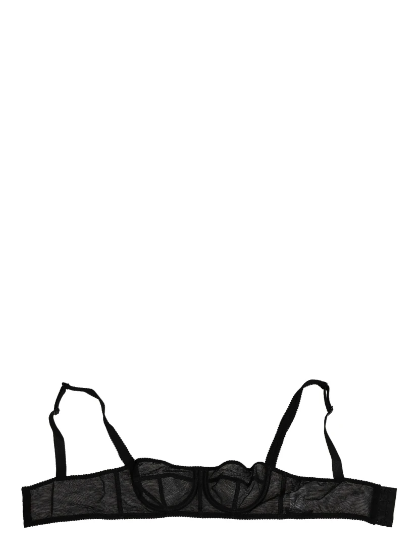Black Floral Underwired Balconette Bra Underwear