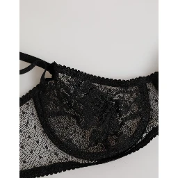 Black Floral Underwired Balconette Bra Underwear