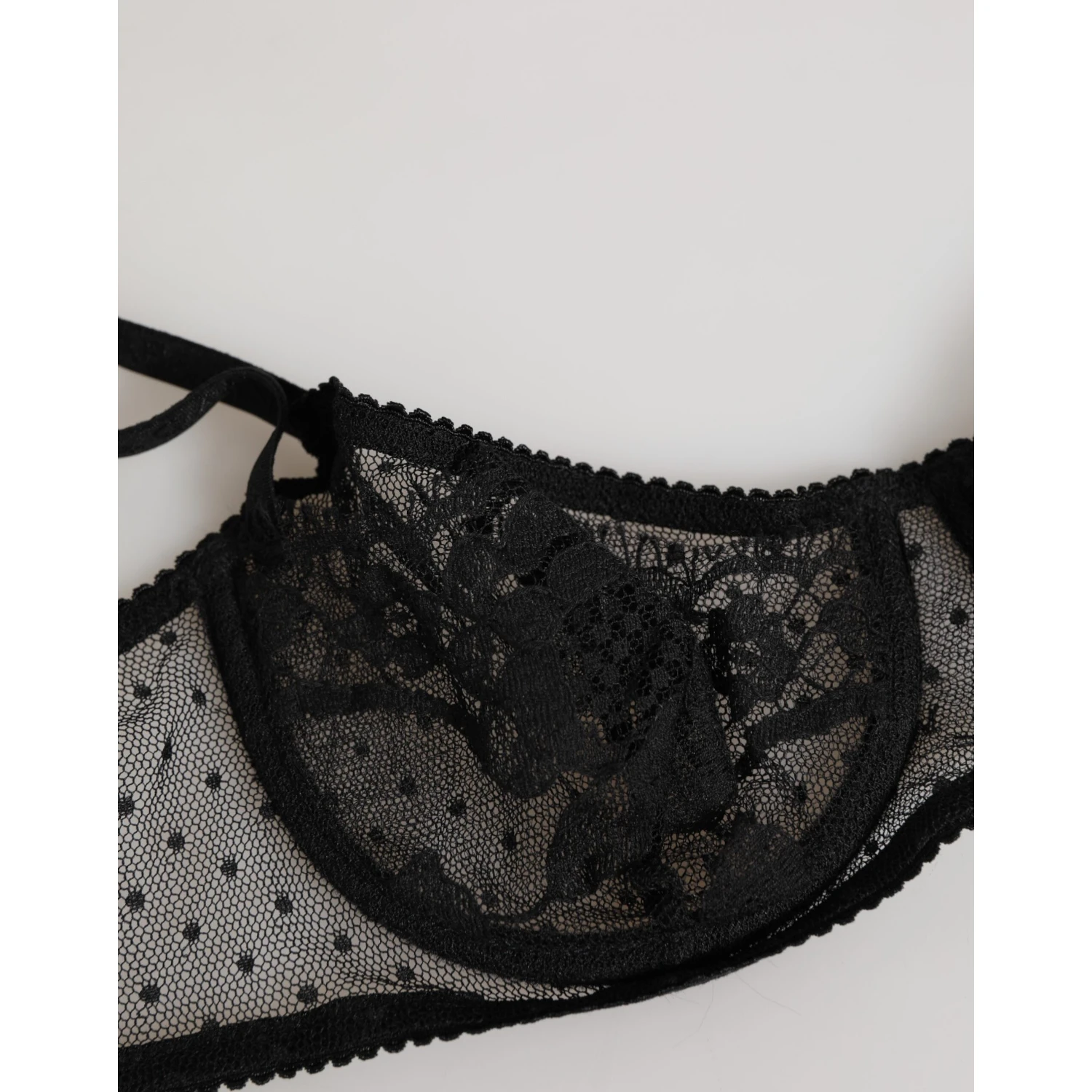 Black Floral Underwired Balconette Bra Underwear
