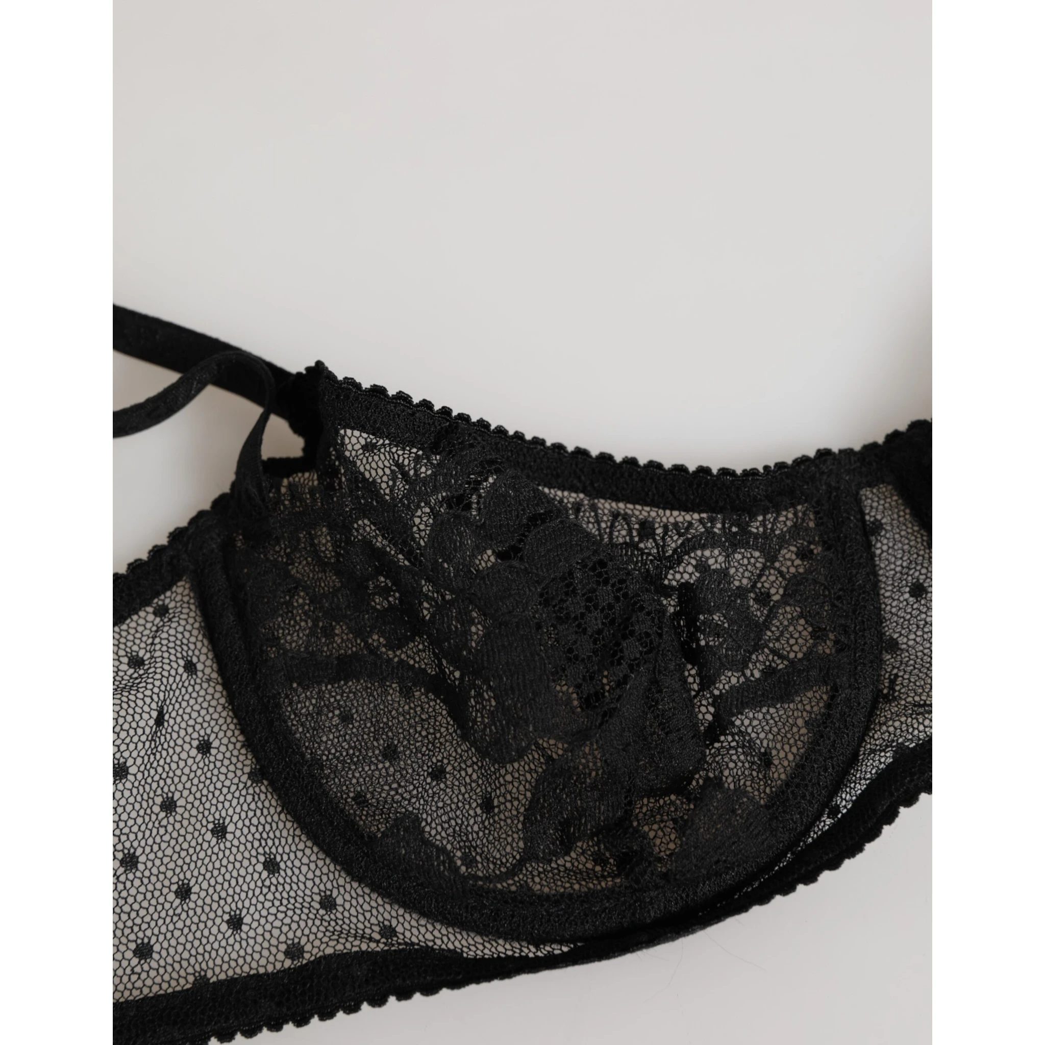 Black Floral Underwired Balconette Bra Underwear