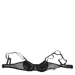 Black Floral Underwired Balconette Bra Underwear