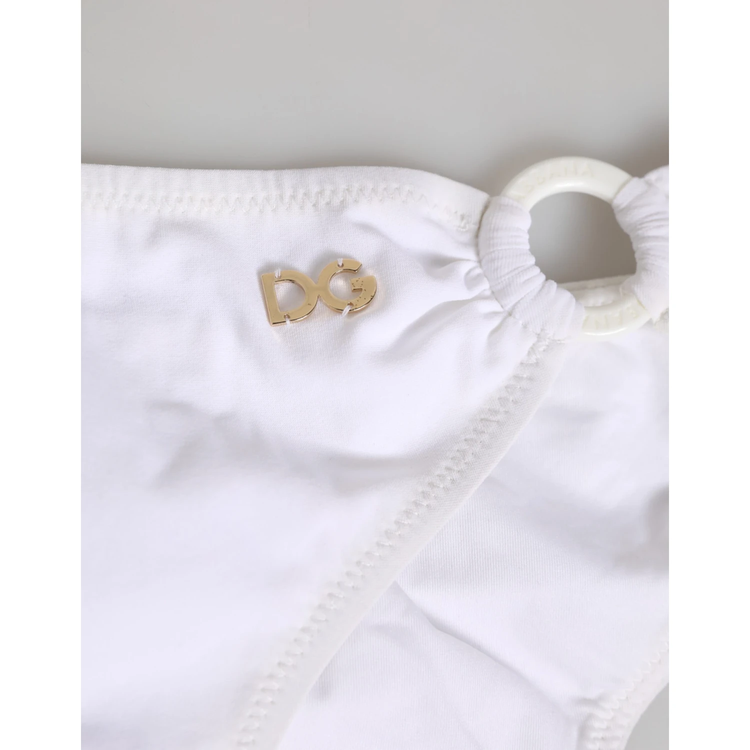 White Logo Swimsuit 2 Piece Top Bottom Swimwear