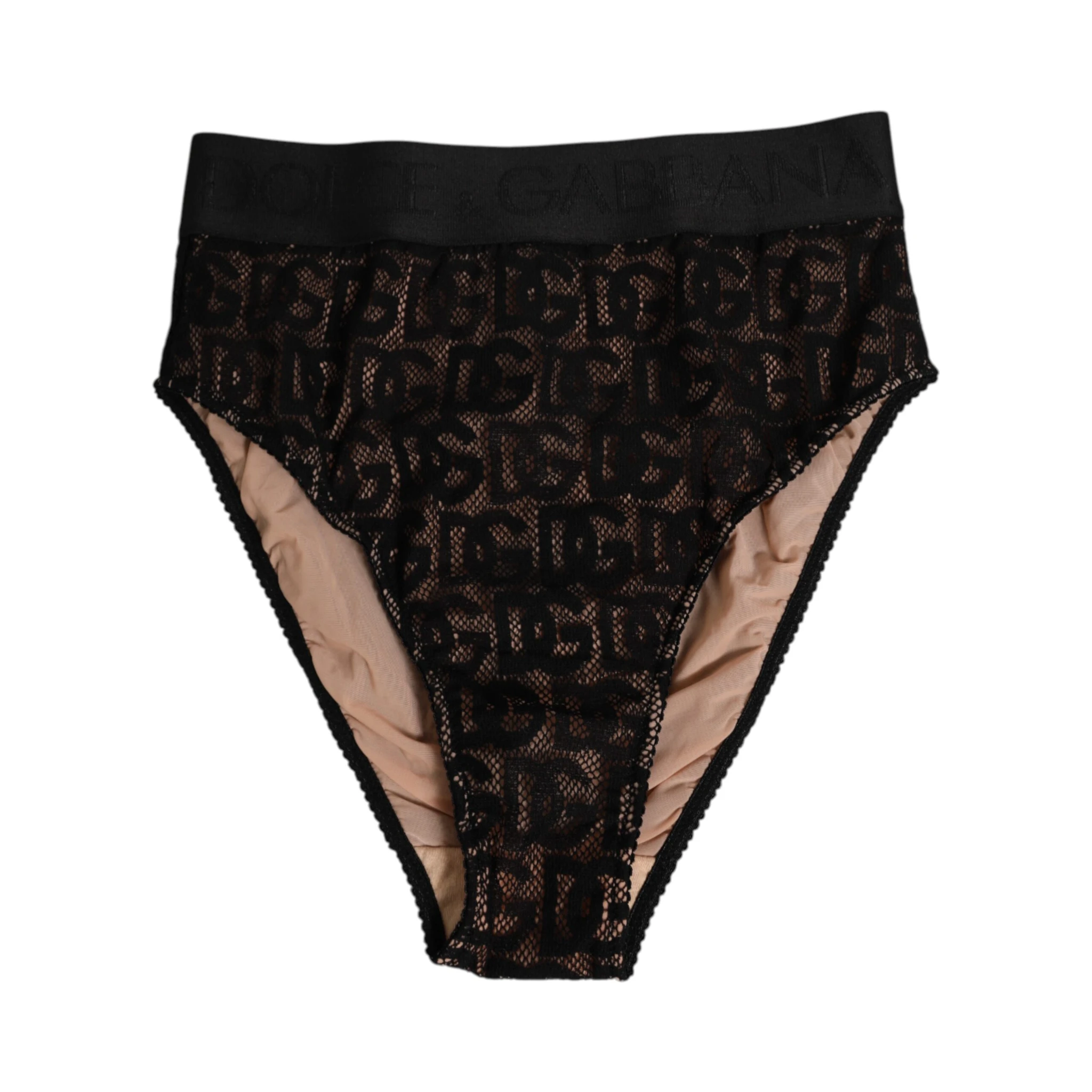 Black DG Logo Lace High Brief Panty Underwear