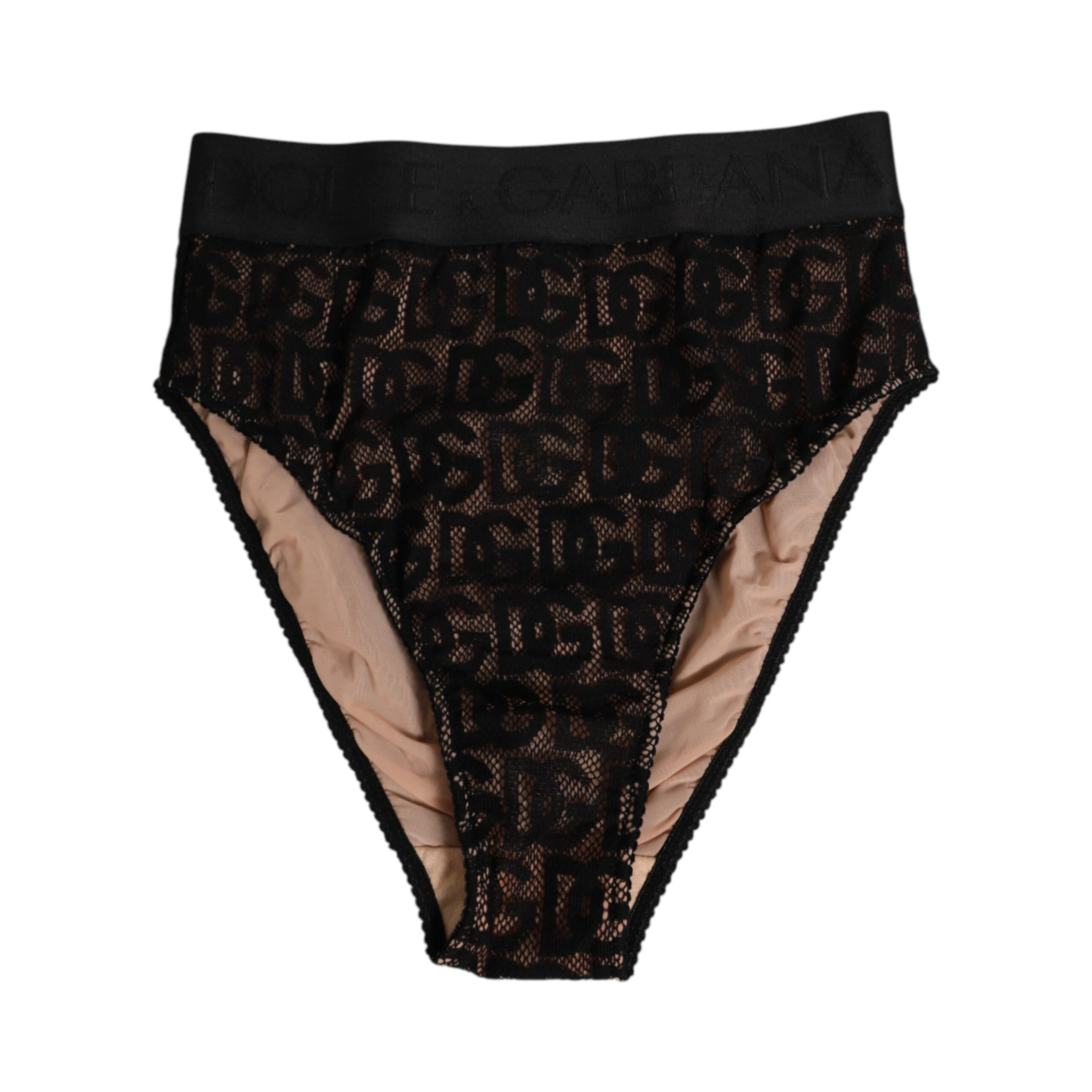 Black DG Logo Lace High Brief Panty Underwear