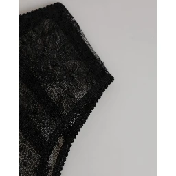 Black Lace Polka Dot Mesh High Waist Underwear