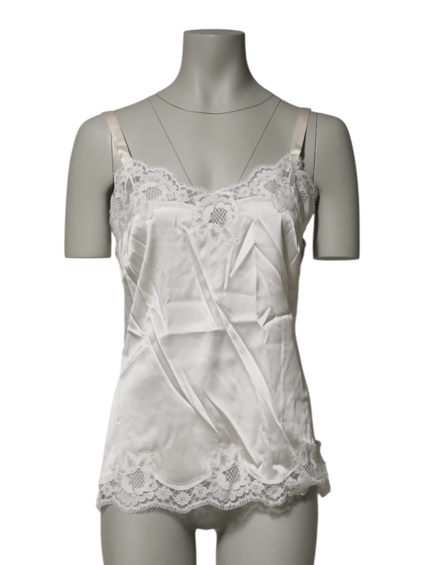 Off White Floral Lace Tank Lingerie Top Underwear