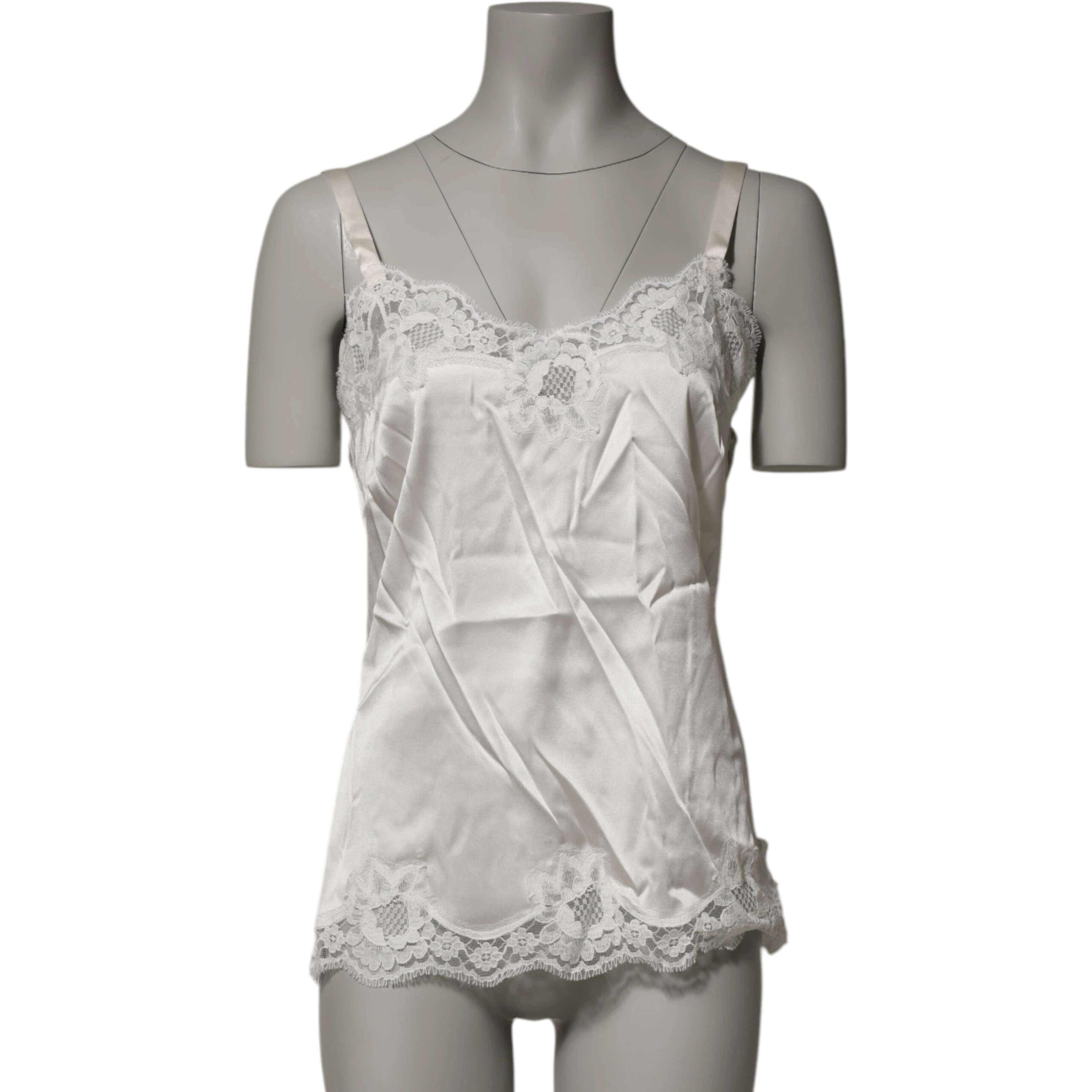 Off White Floral Lace Tank Lingerie Top Underwear