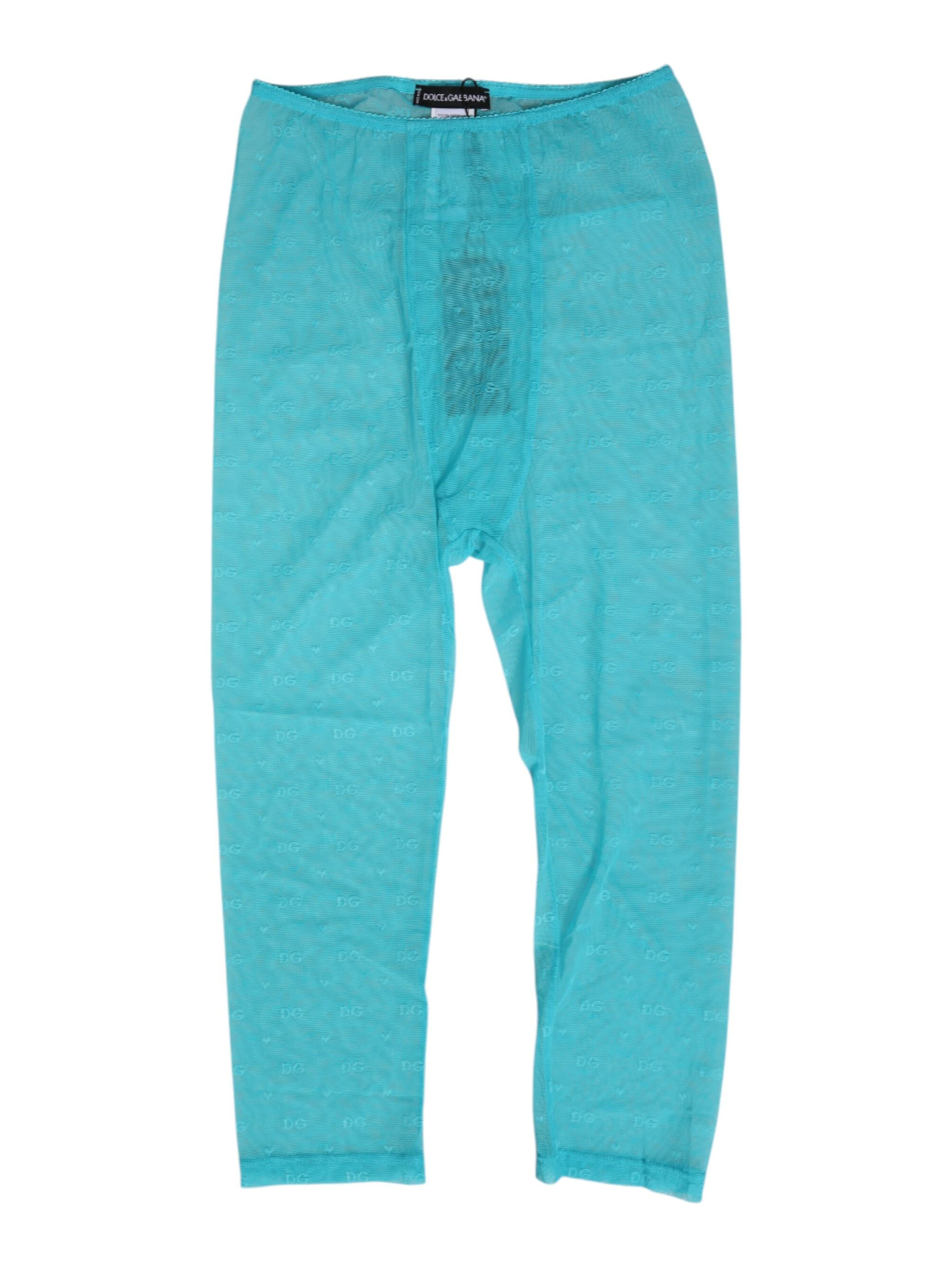 Light Blue Logo Lace Tight Midi Trouser  Underwear