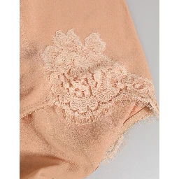 Beige Silk Stretch High Waist Girdle Underwear