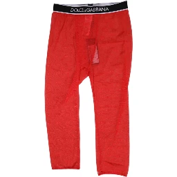 Red Logo Lace Tight Midi Trousers Underwear