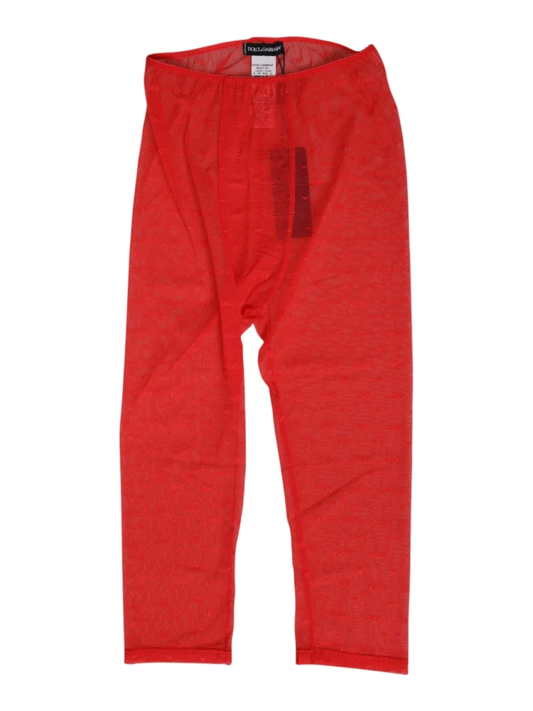 Red Logo Lace Tight Midi Trousers Underwear