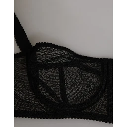Black Floral Underwired Balconette Bra Underwear