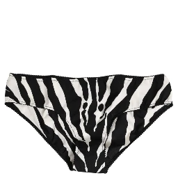 Black White Zebra Print Slip Briefs Underwear