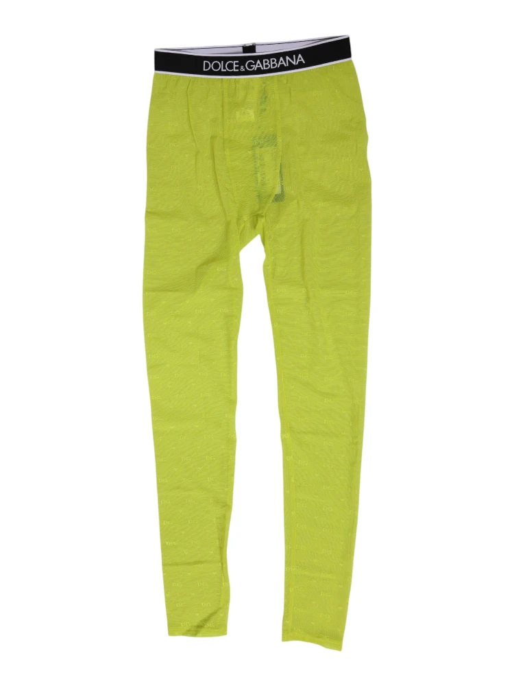 Neon Green Nylon Logo Lace Leggings Pants Underwear alternative