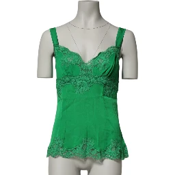Green Floral Lace Tank Lingerie Top Underwear