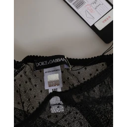 Black Lace Polka Dot Mesh High Waist Underwear