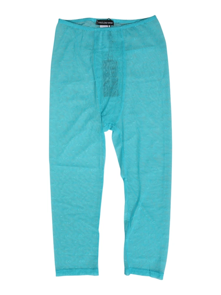 Light Blue Logo Lace Tight Midi Trouser  Underwear alternative
