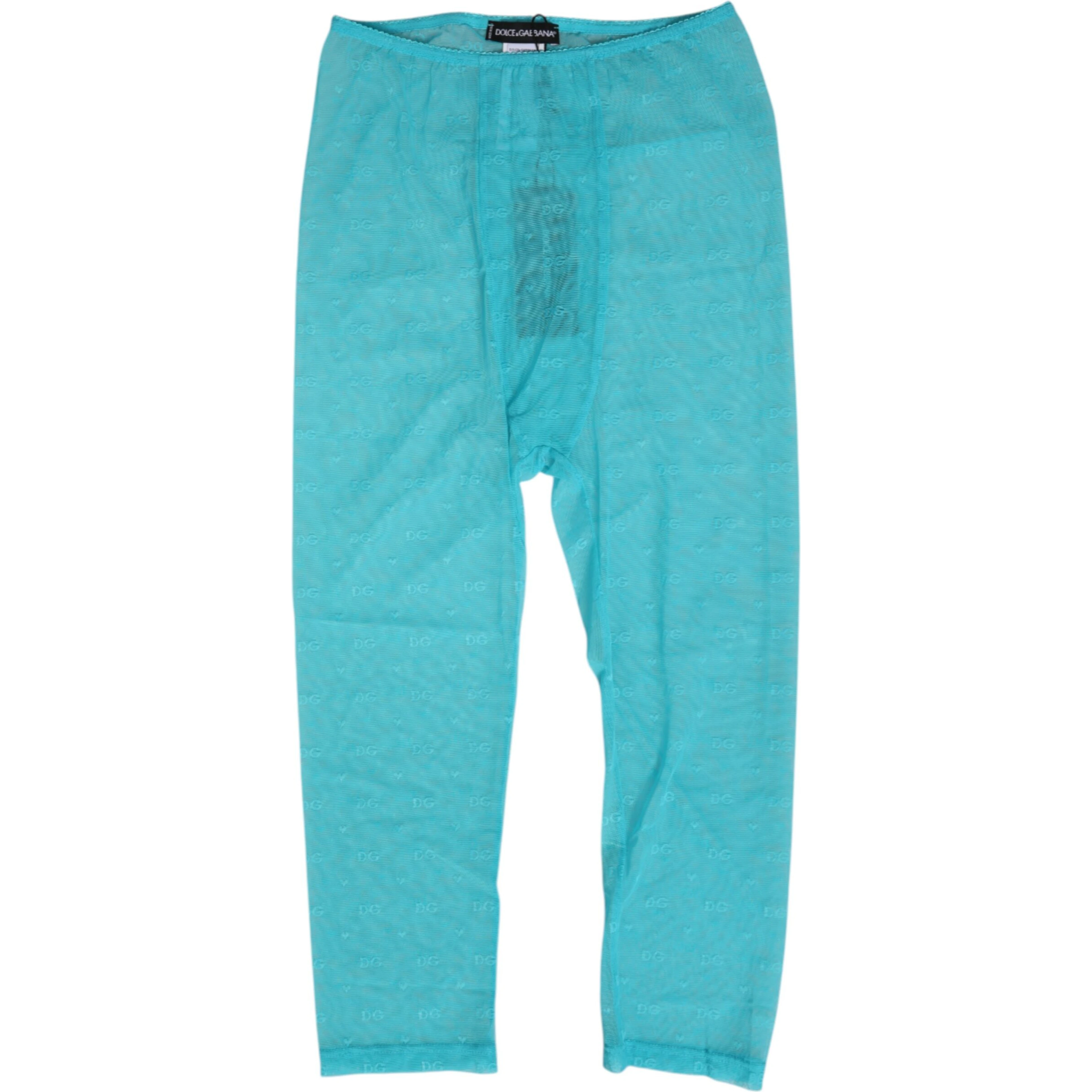 Light Blue Logo Lace Tight Midi Trouser Underwear