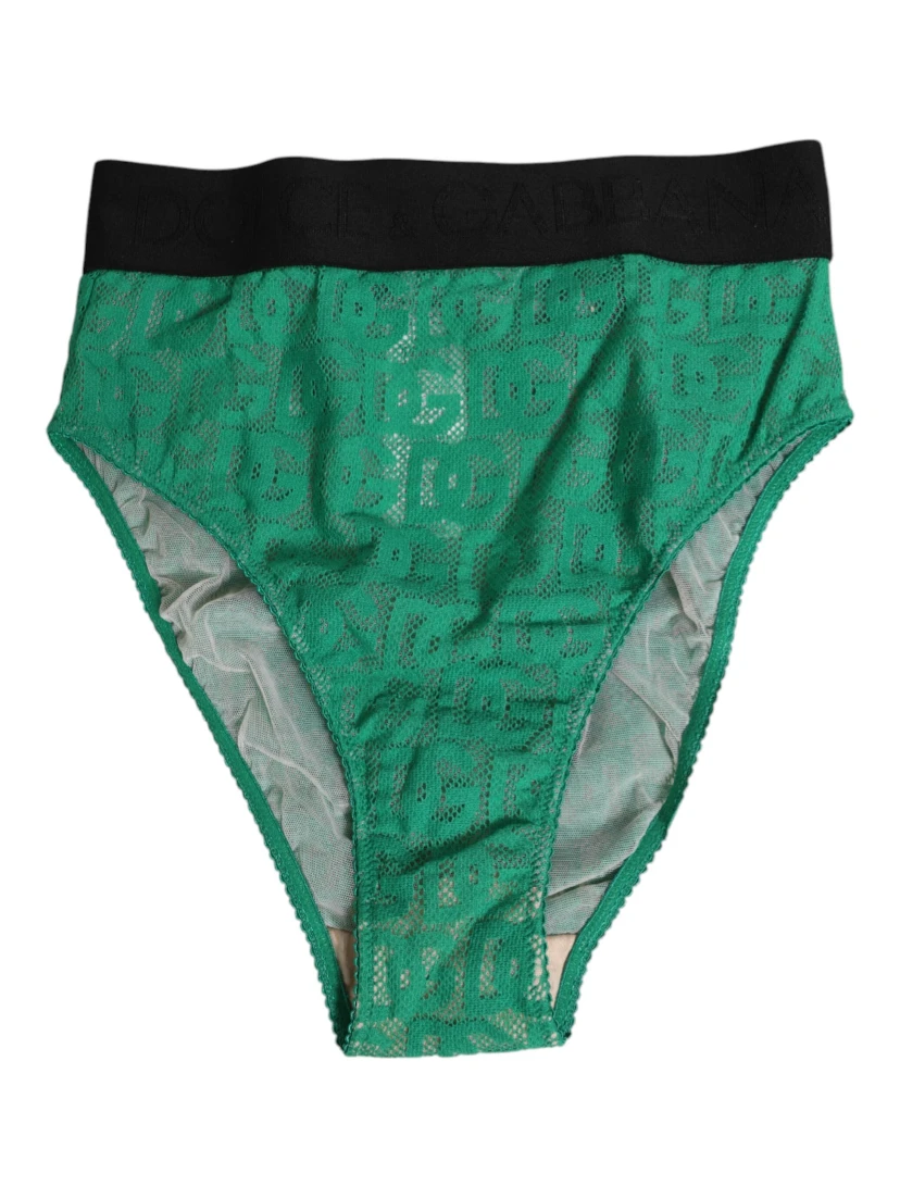 Green DG Logo Lace High Brief Panty Underwear